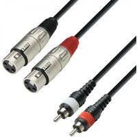 Adam Hall 3 STAR RCA to Twin XLR (F) Cable 1m