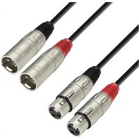 Adam Hall 3 STAR Twin XLR (F) to Twin XLR (M) Cable 1m