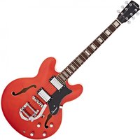 Hartwood Revival Vibrato Semi Acoustic Guitar Burnt Orange - Nearly New