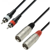Adam Hall 3 STAR Twin XLR (M) to RCA Cable 1m