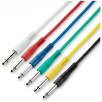 Adam Hall 3 STAR Unbalanced Set of 6 1/4" Jack TS Patch Cables 30cm