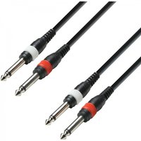 Adam Hall 3 STAR Unbalanced Twin TS 1/4" Jack Cable 1m