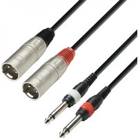 Adam Hall 3 STAR Twin XLR (M) to Unbalanced Twin TS Jack Cable 3m
