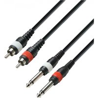 Adam Hall 3 STAR Unbalanced Twin 1/4" Jack to RCA Cable 6m