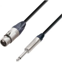 Adam Hall 5 STAR Neutrik XLR (F) to Unbalanced TS 1/4" Jack Cable 10m