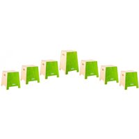 Nino Percussion Stackable Classroom Cajon Group Rhythm Set 7 Pieces