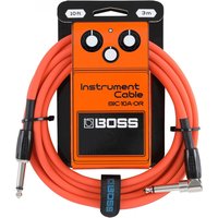 Boss 10ft Angled/Straight Instrument Cable - Orange