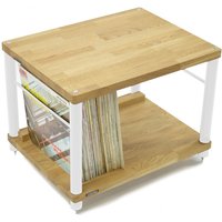 Atacama Apollo Storm 6 Two-Shelf Vinyl Storage Module Natural Oak / White Legs