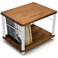 Atacama Apollo Storm 6 Two-Shelf Vinyl Storage Module Dark Oak / White Legs