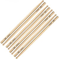 Vater Hickory Power 3A Wood Tip Drumsticks 4pk