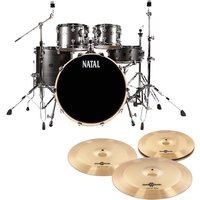 Natal Arcadia Poplar 5pc 22" Drum Kit w/Cymbals Grey Strata