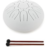 Gear4music Life 10" Steel Tongue Drum 11 Notes D-Major White