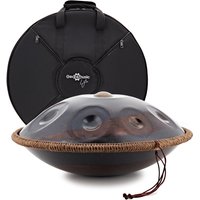 Gear4music Life Handpan 10 Notes D Kurd with Carrying Bag Black Rainbow