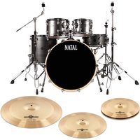 Natal Arcadia Poplar 5pc UFX 22" Drum Kit w/Cymbals Grey Strata
