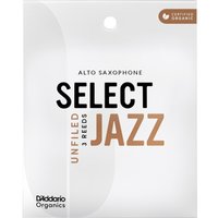 DAddario Organic Select Jazz Unfiled Alto Saxophone Reeds 3S (3 Pack)
