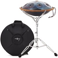 Gear4music Life Handpan 10 Notes D Kurd with Adjustable Stand Black Rainbow