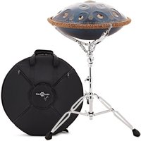 Gear4music Life Handpan 12 Notes D Kurd with Adjustable Stand Black Gold