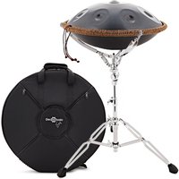 Gear4music Life Handpan 9 Notes D Kurd with Adjustable Stand Black