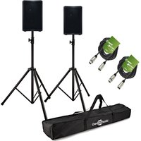 QSC CP8 8 Active PA Speaker Bundle with Stands and Cables
