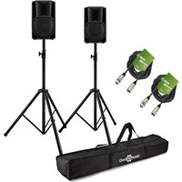 RCF ART 708-A MK5 8" Active PA Speaker Bundle with Stands and Cables