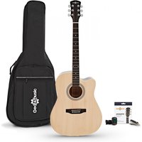 Dreadnought Cutaway Electro Acoustic Guitar & Accessory Pack by Gear4music Natural