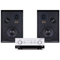 Leak Stereo 130 Integrated Amplifier with Wharfedale Super Denton Speakers Black