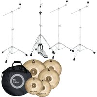 Istanbul Agop XIST Brilliant Cymbal Set With Free 18 Crash Bag & Gibraltar 4000 L/W Stands