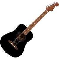 Fender California Standard Redondo Mini Acoustic Guitar with Bag Spruce Top Black