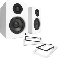 Kanto YU2 Powered Desktop Speakers with S2 Tilted Speaker Stands White