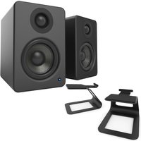 Kanto YU2 Powered Desktop Speakers with SE2 Elevated Speaker Stands Matte Black