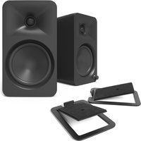 Kanto ORA4 with S4 Tilted Speaker Stands Black