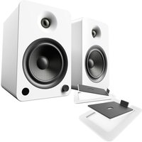 Kanto YU6 Powered Bookshelf Speakers with S6 Tilted Stands White