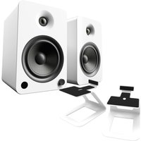 Kanto YU6 Powered Bookshelf Speakers with SE6 Elevated Speaker Stands White