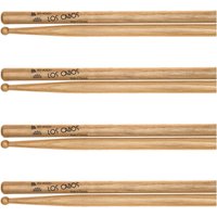Los Cabos 8A Red Hockory Wood Tip Drumsticks 4 Pair Pack