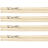 Los Cabos 7A Hickory Wood Tip Drumsticks 4 Pair Pack