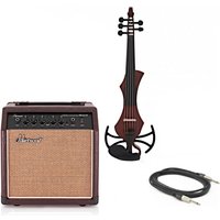 GEWA Novita 3.0 5 String Electric Violin With Adapter Pack Red Brown