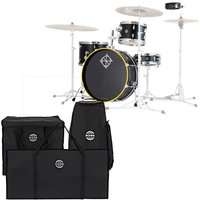 Dixon Drums Little Roomer 20 5pc Shell Pack w/Bags Gloss Black w/Yellow Hoops