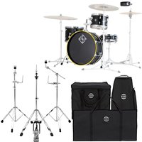 Dixon Drums Little Roomer Gig Pack w/Hardware & Bags Gloss Black w/Yellow Hoops