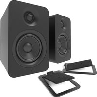 Kanto YU Passive 4" Bookshelf Speakers with S4 Tilted Stands Matte Black