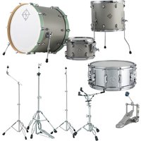 Dixon Cornerstone Hybrid 22 Drum Kit w/Hardware & Steel Snare Satin Cement Grey