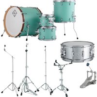 Dixon Cornerstone Hybrid 22 Drum Kit w/Hardware & Steel Snare Satin Neo-Mint