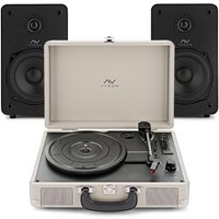 AVCOM Suitcase Turntable with Active Speakers Cream & Black