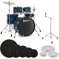 Premier Revolution 22” 5pc Low Volume Drum Kit Bundle Blue Stardust