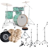 Gretsch Catalina Maple 22 5pc With Istanbul Xist Cymbals Hardware & Throne Seaform Green