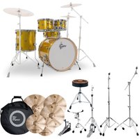 Gretsch Catalina Maple 22 5pc With Istanbul Xist Cymbals Hardware & Throne Lemon Sparkle