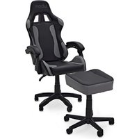 modul Reclining Studio Chair and Footstool Black and Grey