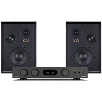 Wharfedale Super Denton Speakers with Audiolab 6000A MKII Integrated Amplifier Black