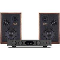 Wharfedale Super Denton Speakers with Audiolab 6000A MKII Integrated Amplifier Walnut