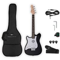 VISIONSTRING Mini Left-Handed Electric Guitar with In-Built Speaker Black