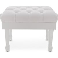Deluxe Hydraulic Piano Stool by Gear4music Satin White